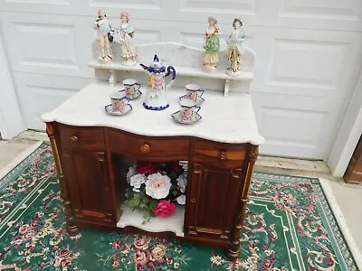 Decorative Victorian Rosewood Marble Top Washstand • $3600