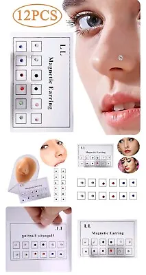 12pcs Magnetic Earrings Multicoloured Fake Piercing Fake Nose Ring • $7.99