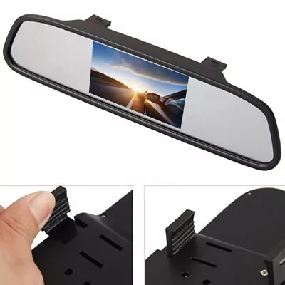 US 4.3  TFT LCD Rear View Mirror Monitor License Plate Backup Camera System Kit • $39.74