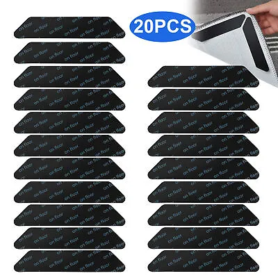 20X Carpet Mat Grippers Non Slip Rubber Rug Sticker Skid Tape Reusable Adhesive • $9.98