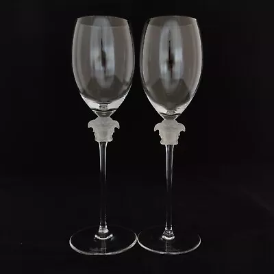 Rosenthal Versace Lumiere Set Of 2 White Wine Glasses (D0841) • $240