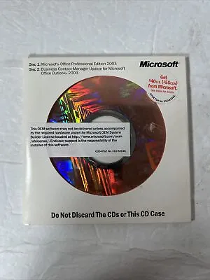 Microsoft Office Small Business Edition 2003 & BCM W/ Product Key • $21.99