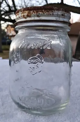 Mom's Mason Jar Glass With Lid 12oz / 1.5 Cup 4 3/4  Columbus Ohio OH Vintage • $12.49