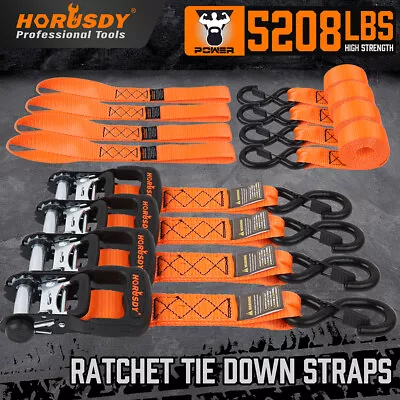 4Pack Ratchet Tie Down Strap Set Heavy Duty Cargo Strap 5208LBS 1.6 X8' Capacity • $49.99