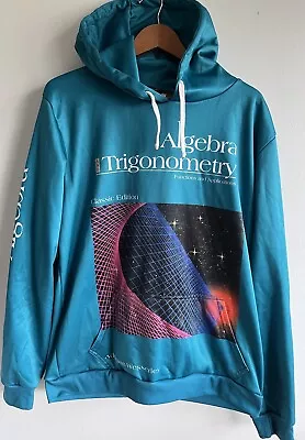 Algebra And Trigonometry Textbook Hoodie Sweatshirt Math Blue Front Pocket Sz L • $39