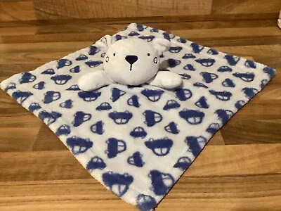 Jainco Blue Teddy Bear Comforter Blankie Soft Toy Soother Doudou Cars Print • £8.99