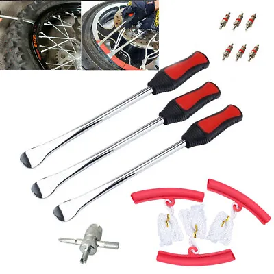 £25.93 • Buy 3 Tire Spoons Lever Iron Tool Kits Motorcycle Bike Professional Tire Change Kit