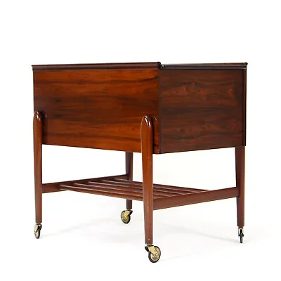 Retro Vintage Danish Rosewood Bar Sewing Trolley Cabinet 70s Mid Century Modern • £495