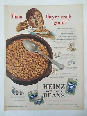 Vintage Australian Advertising 1952 Ad HEINZ OVEN BAKED BEANS Can Art  • $16.95