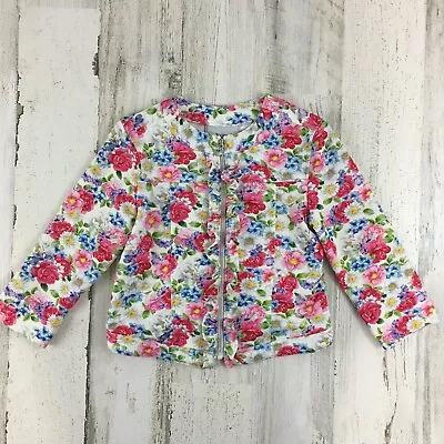 Mayoral Floral Ruffle Jacket Baby Girls Sz 18 M • $4.49