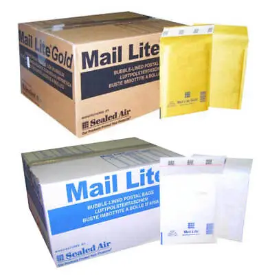 Mail Lite / Lites Padded Bags Envelopes All Sizes A000 B00 C0 D1 - White & Gold • £13.29