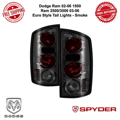 Spyder Euro Style Tail Lights Fits 02-06 Dodge Ram 1500 / 03-06 2500 3500 Smoke • $93.19