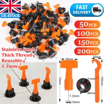 £13.49 • Buy 200PC Tile Leveling System Kit Reusable Tile Spacer Wall Floor Clip Leveler Tool