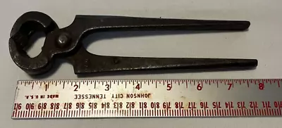 Vintage Forge Blacksmith TONGS #200 Metal Iron Tool Anvil Forging 8  Weigh 18 Oz • $18