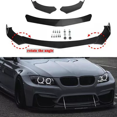 Front Bumper Lip Splitter Spoiler Glossy Black For 3 Series E46 E90 E91 E93 F30 • $42.95