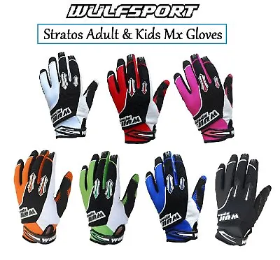 Wulf Wulfsport Stratos Adults Off Road Trials Mx Qued Dirt Bike Motocross Gloves • £12.95