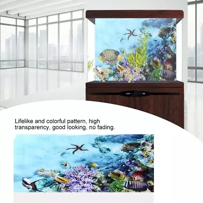 $12.52 • Buy 3D Fish Tank Aquarium Background Poster Ocean World Picture Decor Coral Reef