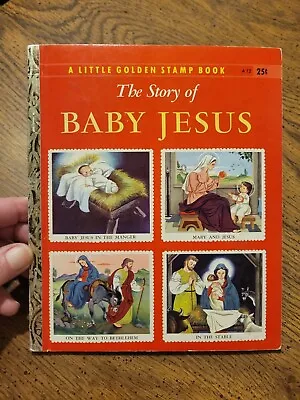 Baby Jesus Little Golden Stamp Book Jane Watson Eloise Wilkin 1957 1st Ed  A   • $15