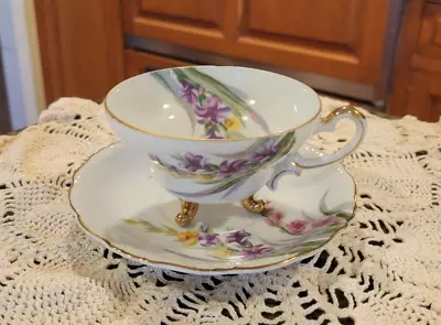 UCAGCO China Multicolor Freesia Floral With Gold Trim Tea Cup • $10
