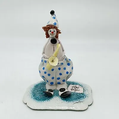 Vintage ZAMPIVA Clown Figurine With Saxophone Signed Made In Italy. Pre-owned  • $27.60