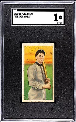 1909-11 T206 Polar Bear ZACK WHEAT SGC 1 • $250