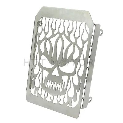 Chrome Skull Flame Radiator Grille Cover Stainless For Kawasaki Vulcan VN 1500 • $51.67