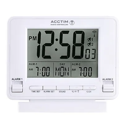 Acctim Delaware Digital Alarm Clock Radio Controlled Dual Couples Alarm • £35.95