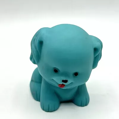 Vintage 1979 First Years Blue Puppy Dog Rubber Squeak Toy • $12.95