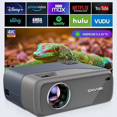 2024 Android Home Cinema Mini Projector 4K Movie Native 1080P WIFI Apps Netflix • $218.99