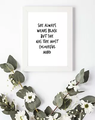 £3.75 • Buy Typography Print A4 Colourful Mind Fashion Quote Gift Home Wall Decor Fun