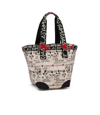 LE Sportsac  2755 Dance With Me Medium Manon Tote Handbag Bag Black White New • $125.80