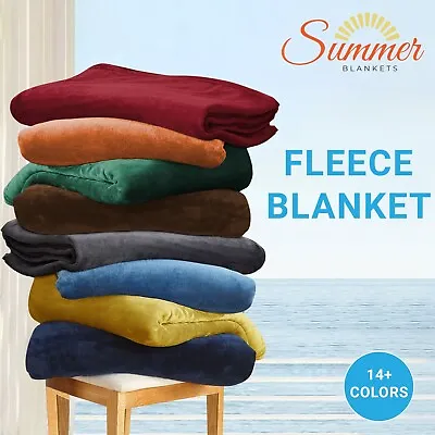 Fleece Blanket Large Bed Sofa Throw Super Soft Warm Faux Fur Mink Double & King • £16.99