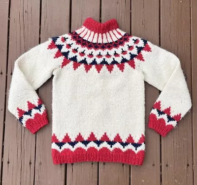 Vintage Men's STOBI Wool - Icelandic Nordic Turtleneck Sweater - Small - Red • $99.99