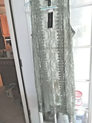 Women's Long Lace Vest By Polly & Esther Size M  New With Tags • £6.98
