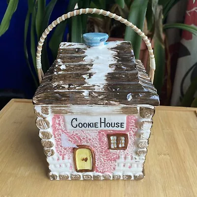 Pacific Ceramic Biscuit Cookie Jar 50’s Japan House Music Box Handle • $25