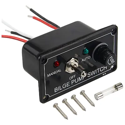 Black Bilge Alarm Pump Switch With LED Indicator DC12V Marine Boat Accessories • $10.89