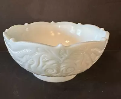 Milk Glass Mckee Rock Crystal Salad Bowl Vintage • $44.50