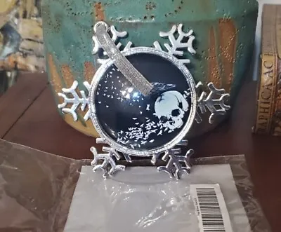 Heilong Snowflake Christmas Ornament - Decoration Glass - Crow On Skull • $5
