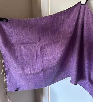 Vintage Elegant Jim Thompson Purple 100% Raw Thai Silk Scarf Wrap Cape 20”x78” • $28.95