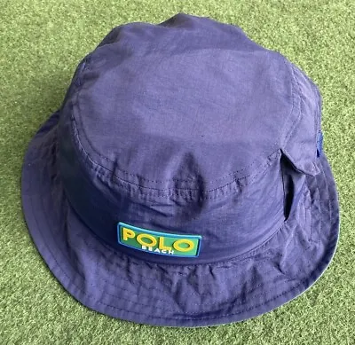 Polo Ralph Lauren Adult Bucket Hat Cap Size L/XL Navy Beach Water-Resistant • $40.30