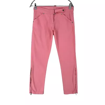 MET Women Pink Ankle Zip Slim Fit Trousers Size W27 Made In Italy • $10.69