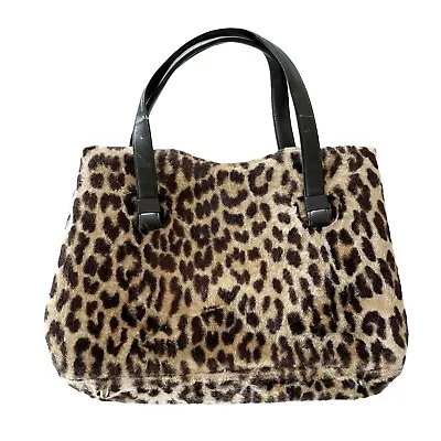 Glamorous Vintage 1960s INGBER Faux Fur Leopard Print Handbag Purse • $99.99