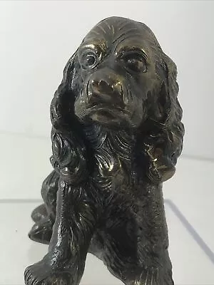 Cocker Spaniel Big Eared Puppy Dog Cast Metal Figurine Statue Sculpture 4x3” • $16.80