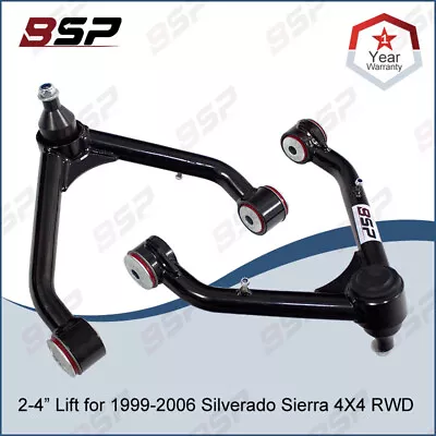 Front Upper Control Arms For 2-4” Lift For 1999-2006 Silverado Sierra 4X4 RWD • $100.27