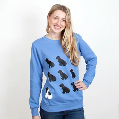 Squeaky Jumper Dog Print Blue Vintage 80s 90s Sweatshirt HUGE ****80% OFF RRP!!! • £7.99