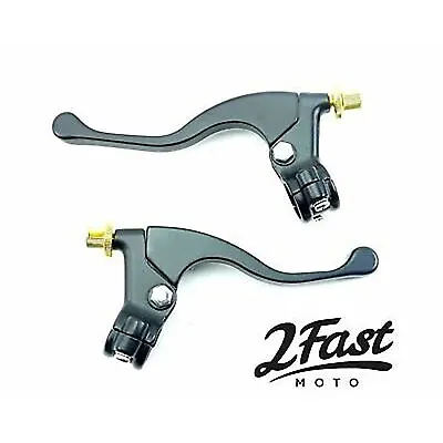 GP Style Brake & Clutch Lever Set With 2-Piece Perch Black Alloy 7/8  32-73600 • $25.22