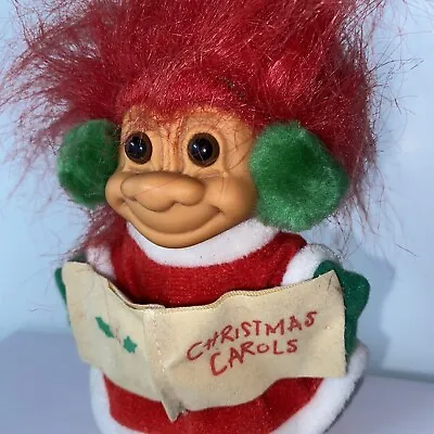 Russ Troll Dolls Christmas Carols 5  Red Hair Green Ear Muffs  Item 18450 • $15