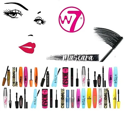 W7 Mascara Makeup Lengthening Volumising Darken Thicken Define Eyelashes • £2.99