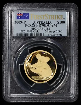 $2229.95 • Buy 2009-P Australia $100 Gold High Relief Koala 1 Oz PCGS PR70 DCAM Gold W/ COA