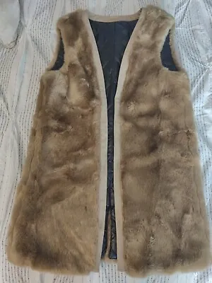 Michael Kors Women's Reversible Faux Fur Vest Brown Black Super Soft Small • $47.49